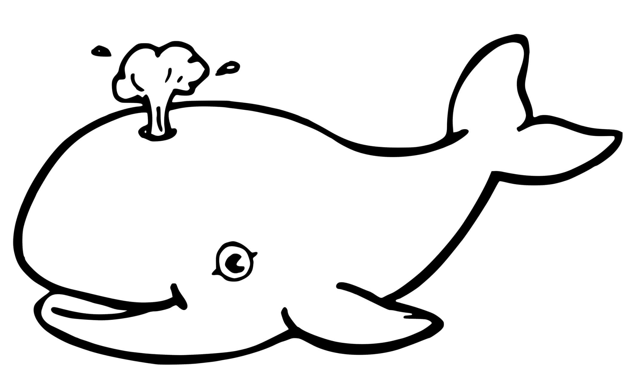 Coloriage Baleine facile pour enfants - Baleine à imprimer