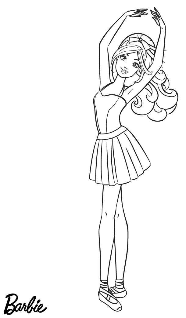 Coloriage Ballerina Barbie Danseuse Outfit - Barbie à imprimer