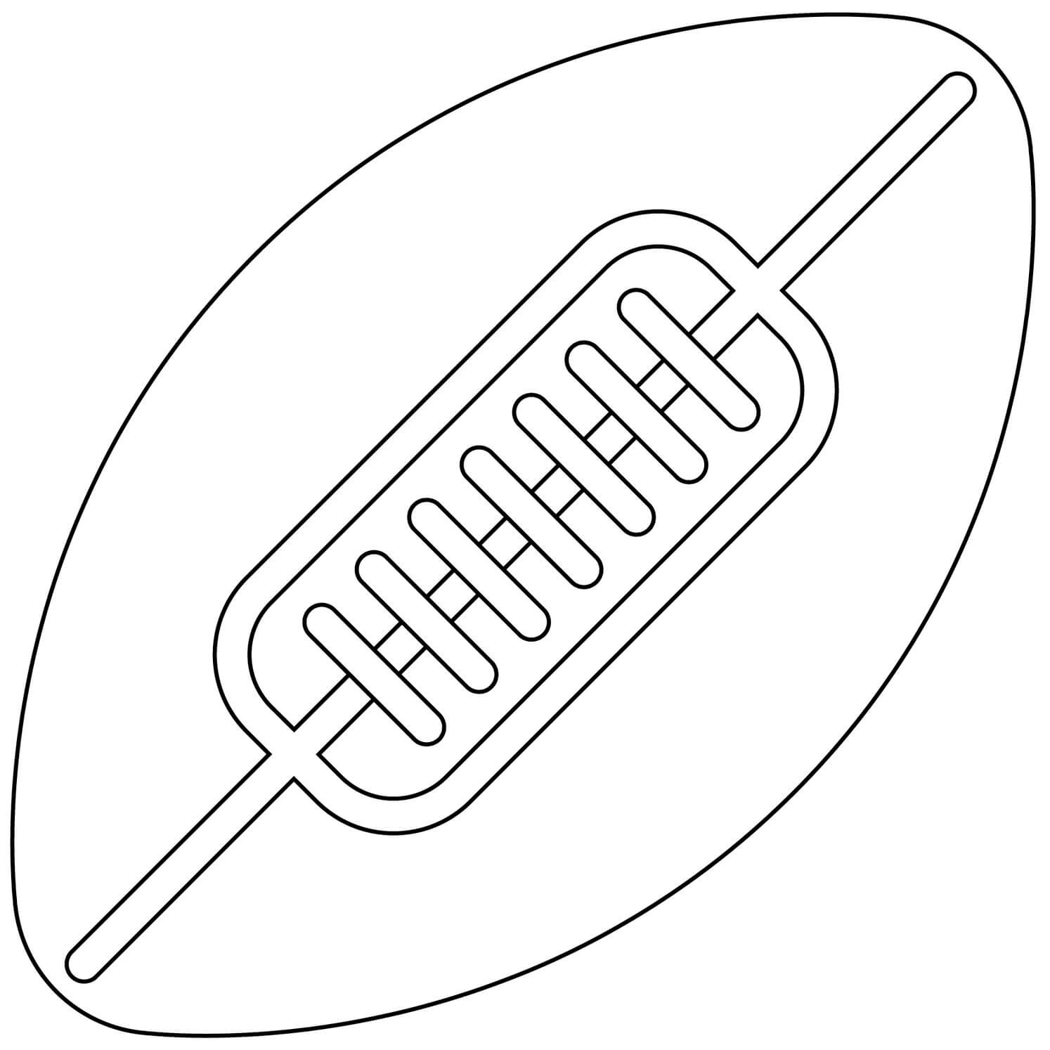 Coloriage Ballon De Rugby Simple - Rugby à imprimer