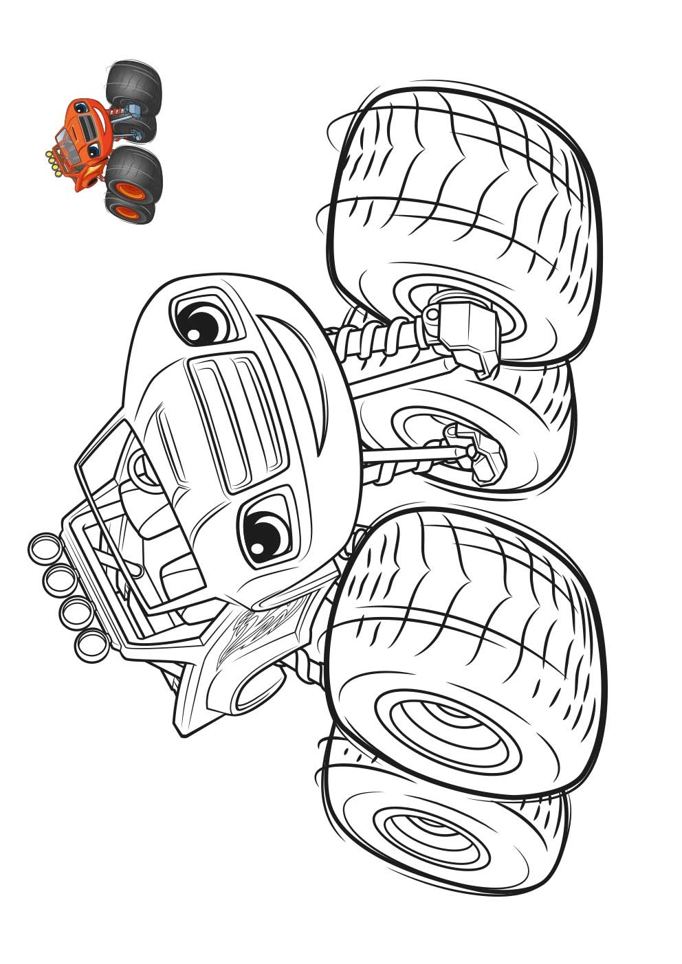 Coloriage Balze Sort Les Grandes Roues - Blaze et les Monster Machines à imprimer
