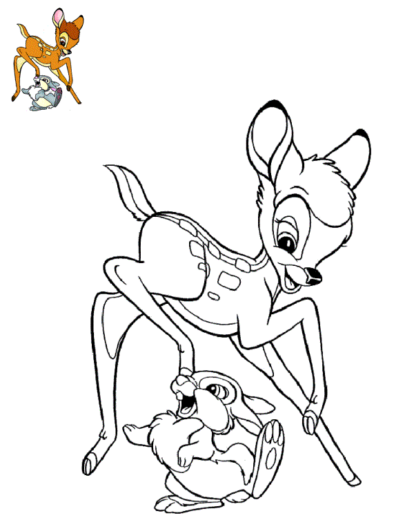 Coloriage Bambi Et Panpan - Bambi à imprimer