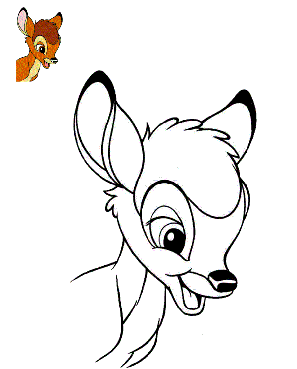 Coloriage Bambi Le Jeune Faon - Bambi à imprimer