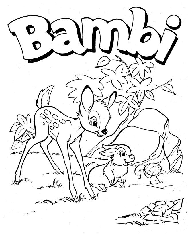 Coloriage Bambi Panpan Disney - Bambi à imprimer