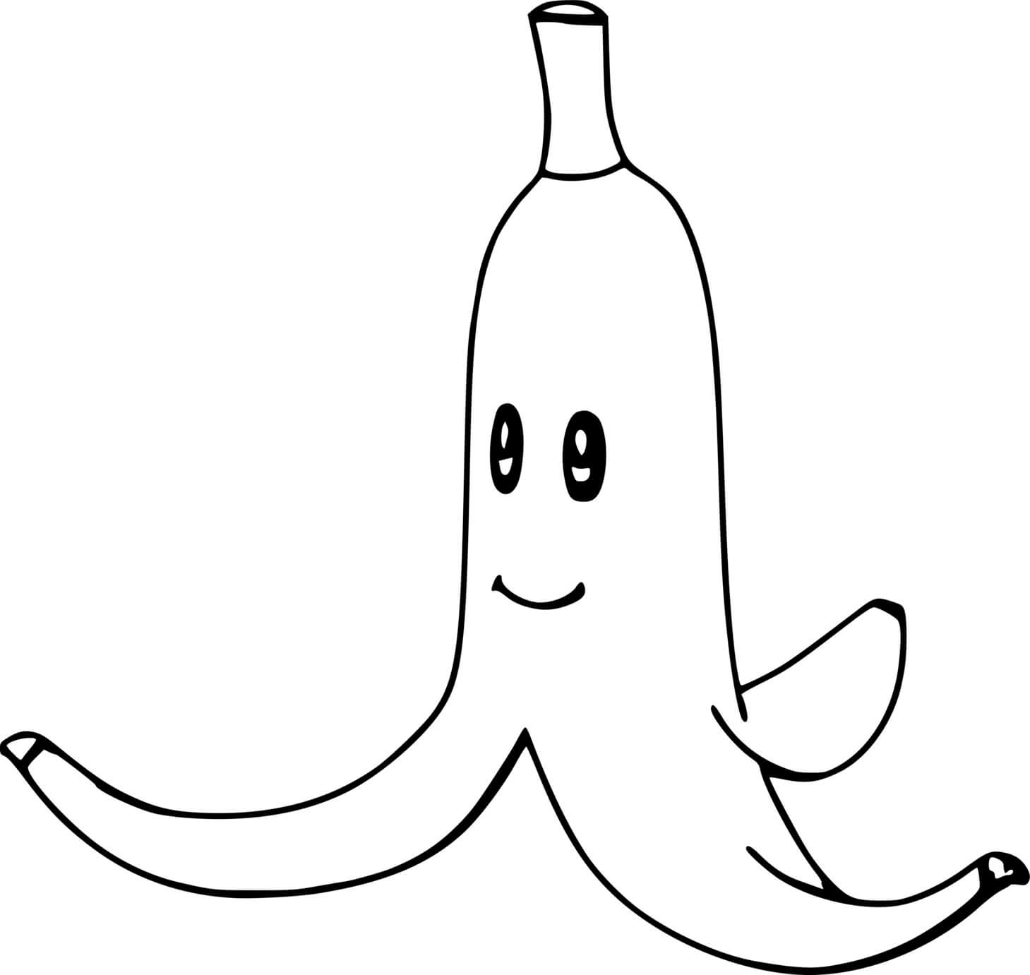 Coloriage Banane Avec De Jolies Yeux - Banane à imprimer