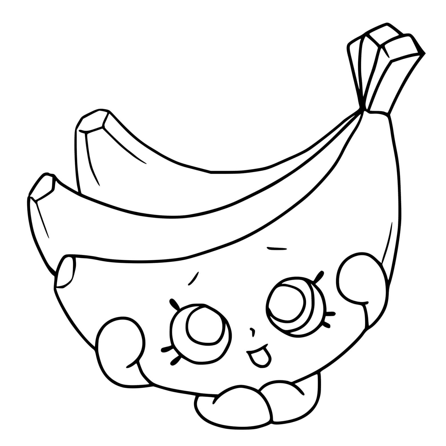 Coloriage Banane De Shopkins - Banane à imprimer