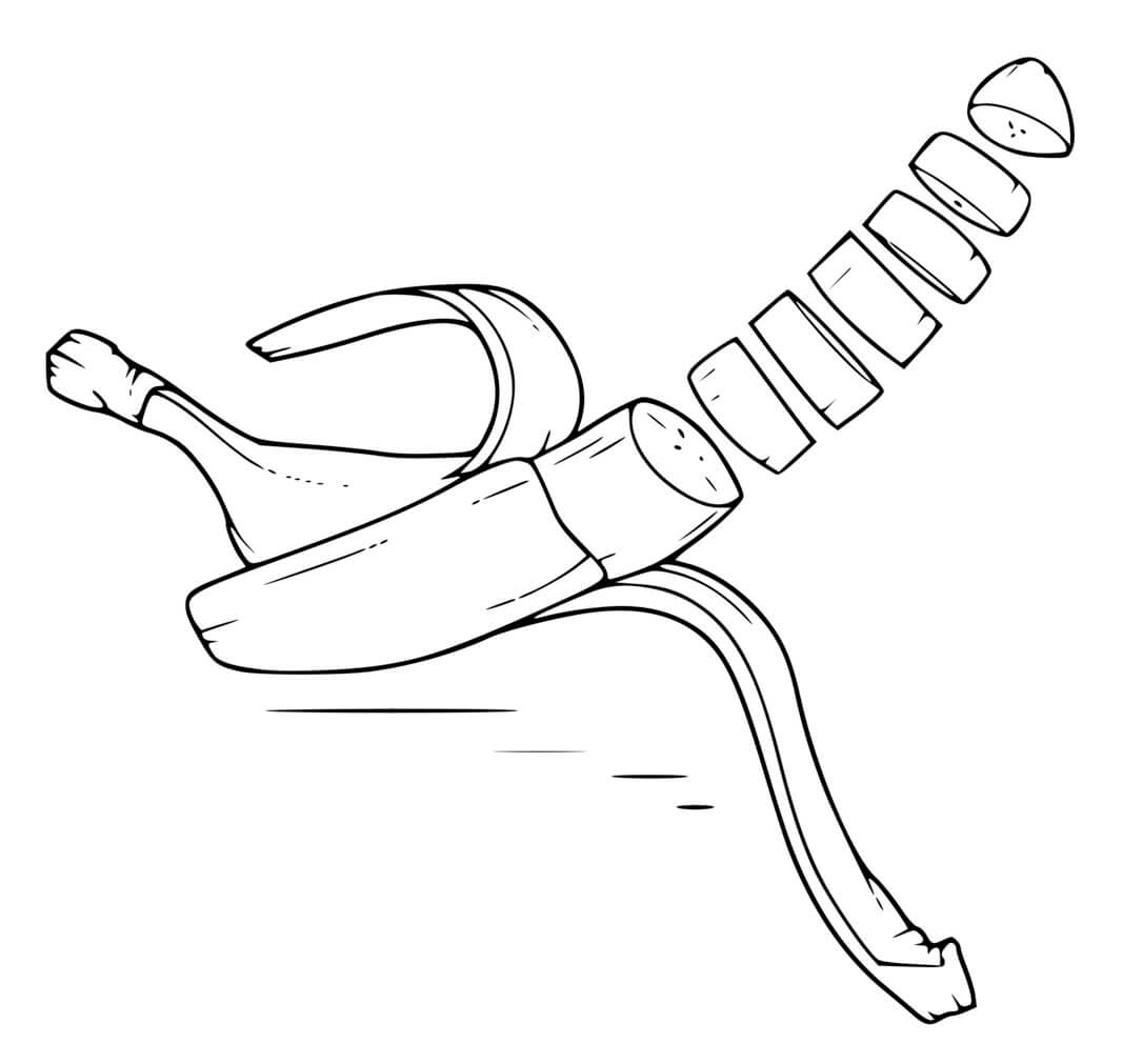 Coloriage Banane Decoupe Pour Le Petit Dejeuner - Banane à imprimer
