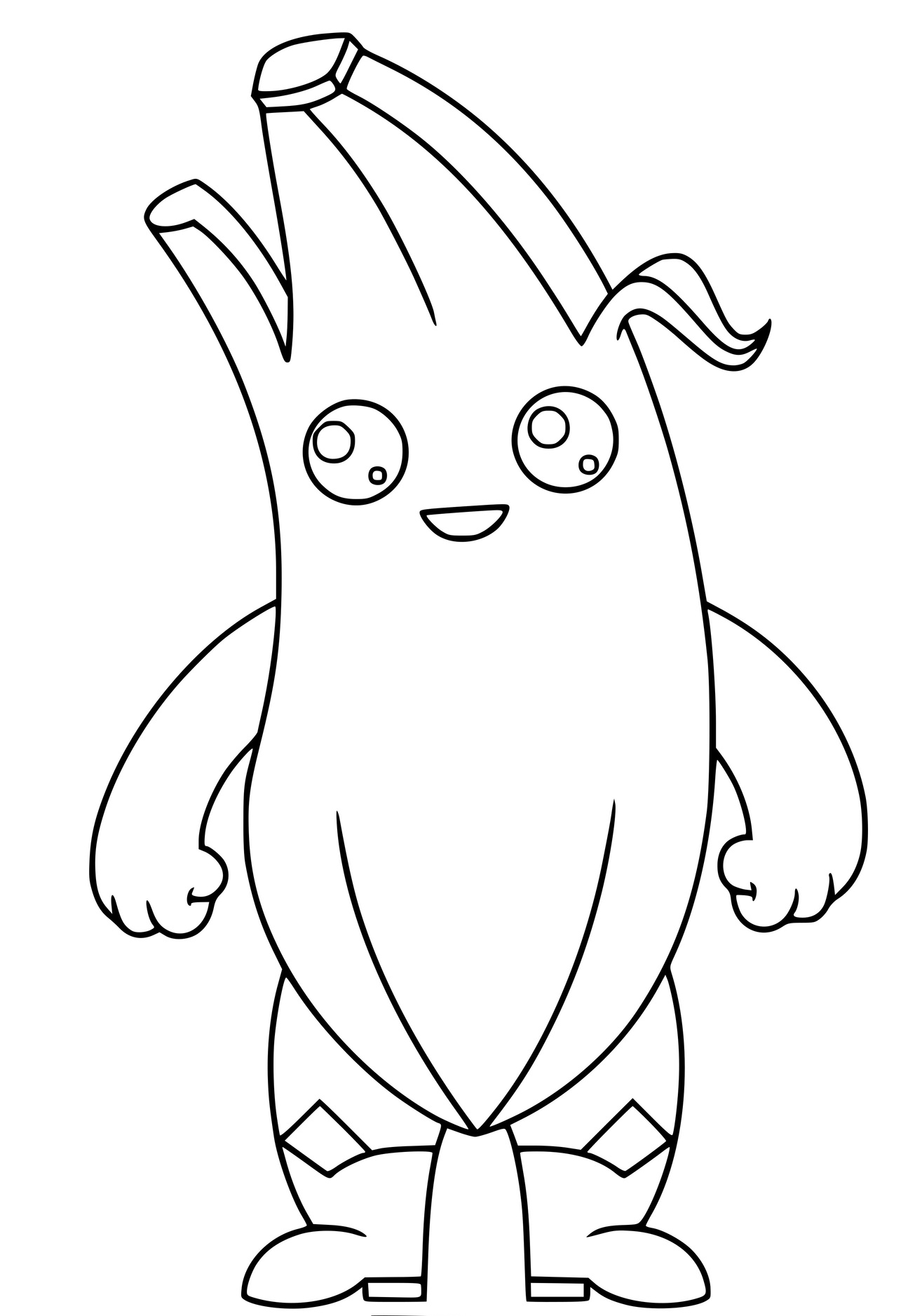 Coloriage Banane Fortnite Peely Kawaii - Fortnite à imprimer