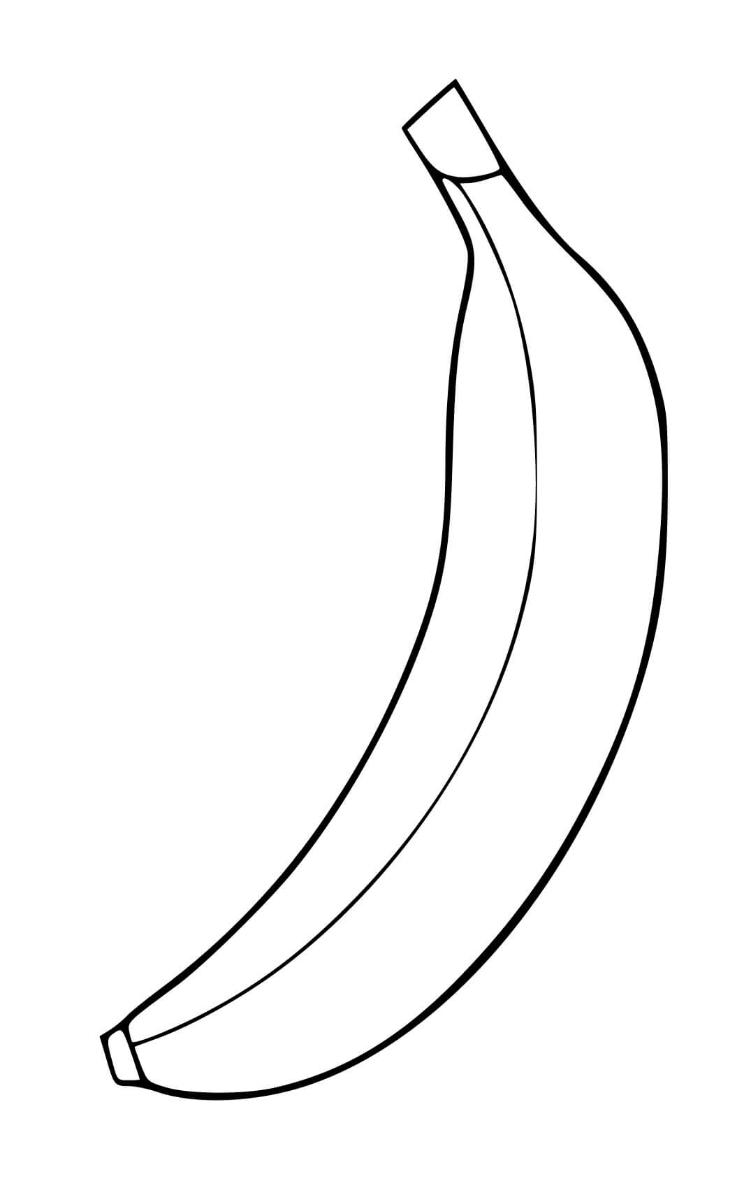 Coloriage Banane Simple - Banane à imprimer