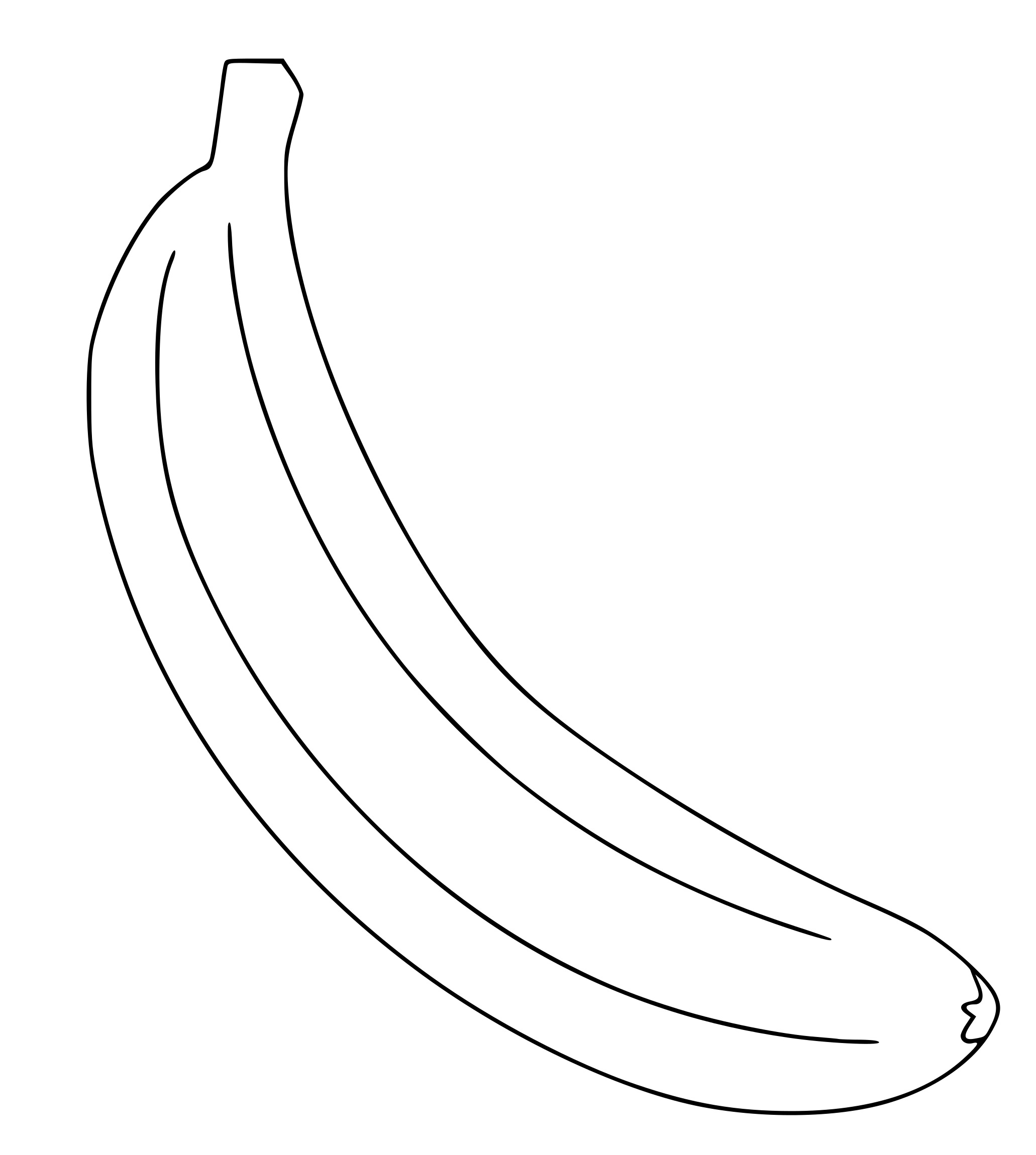 Coloriage Banane - Maternelle à imprimer