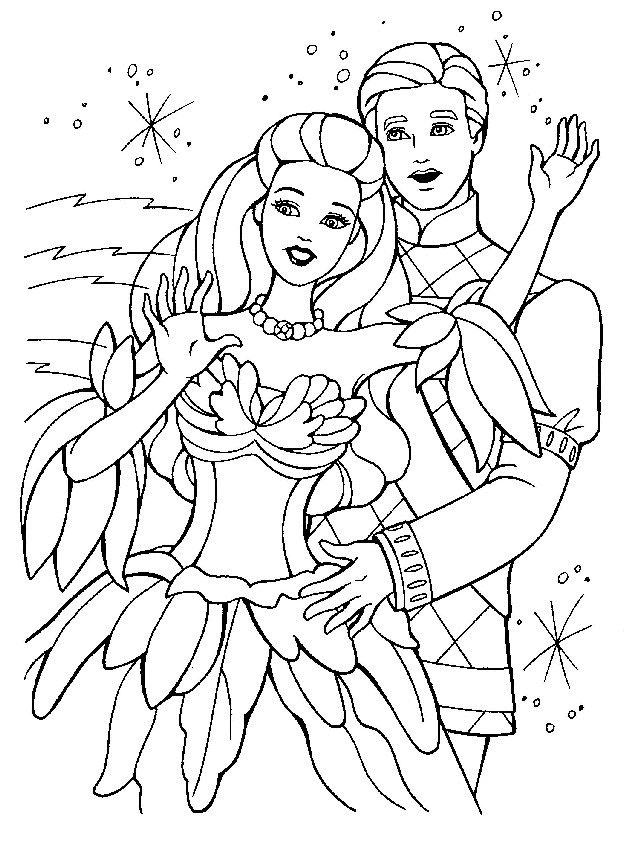Coloriage Barbie Cœur De Princesse - Barbie à imprimer