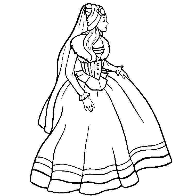 Coloriage Barbie Cœur Princesse - Barbie à imprimer