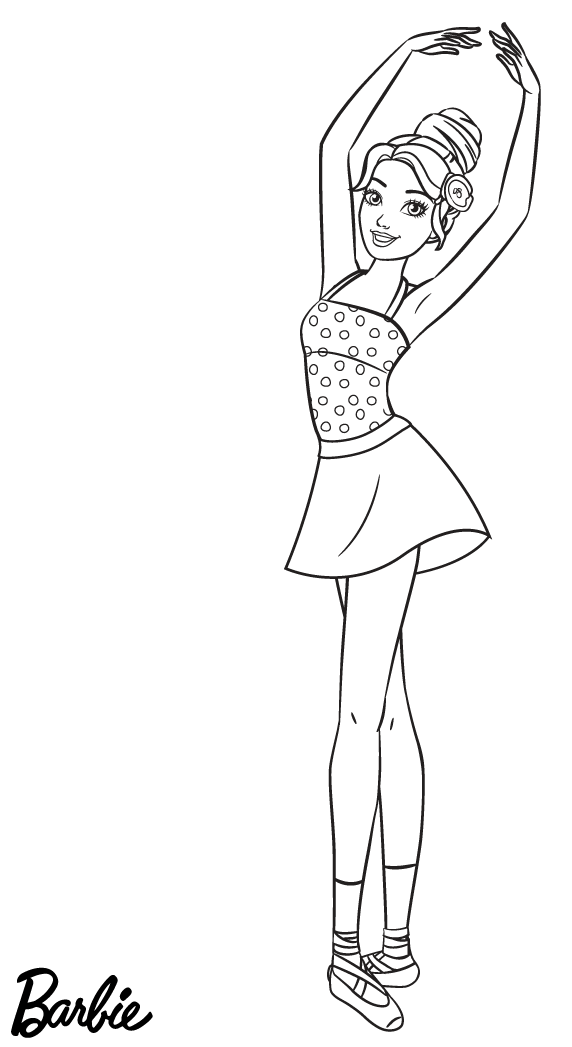 Coloriage Barbie Danseuse Ballerine - Barbie à imprimer