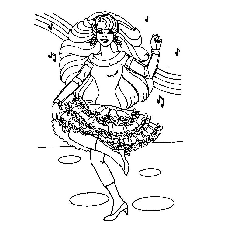 Coloriage Barbie Danseuse - Barbie à imprimer