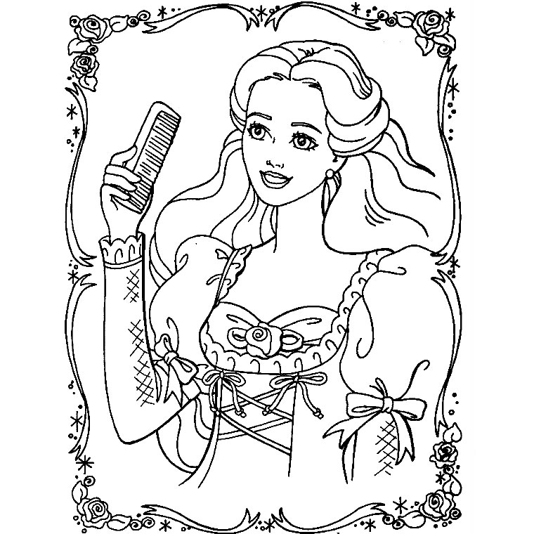 Coloriage Barbie Et Les 12 Princesses - Barbie à imprimer