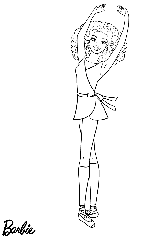 Coloriage Barbie Fait De La Ballerine - Barbie à imprimer