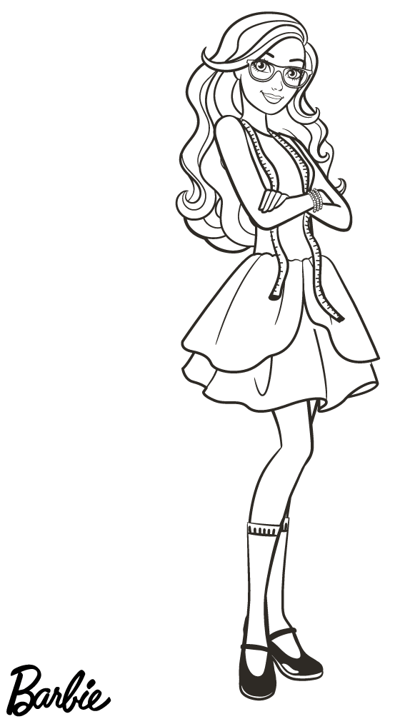 Coloriage Barbie Fashion Avec Des Lunettes - Barbie à imprimer