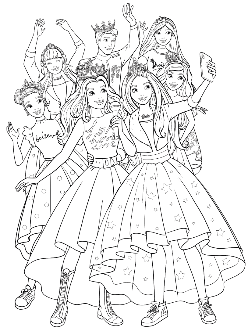 Coloriage Barbie Princess Adventure La Famille Royale - Barbie à imprimer