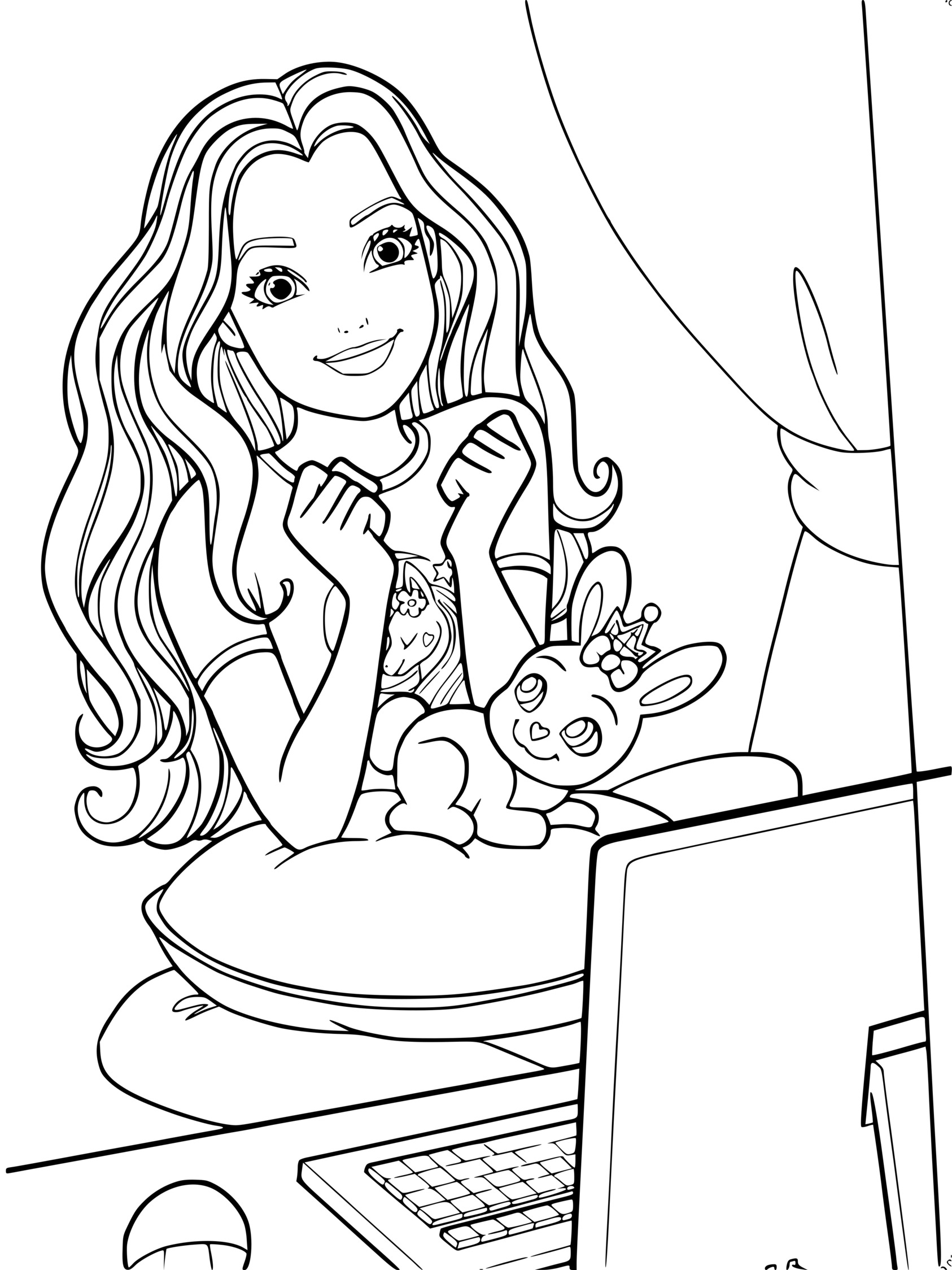 Coloriage Barbie Princesse Est Heureuse Après Les Resultats De Son Bac - Barbie princesse à imprimer