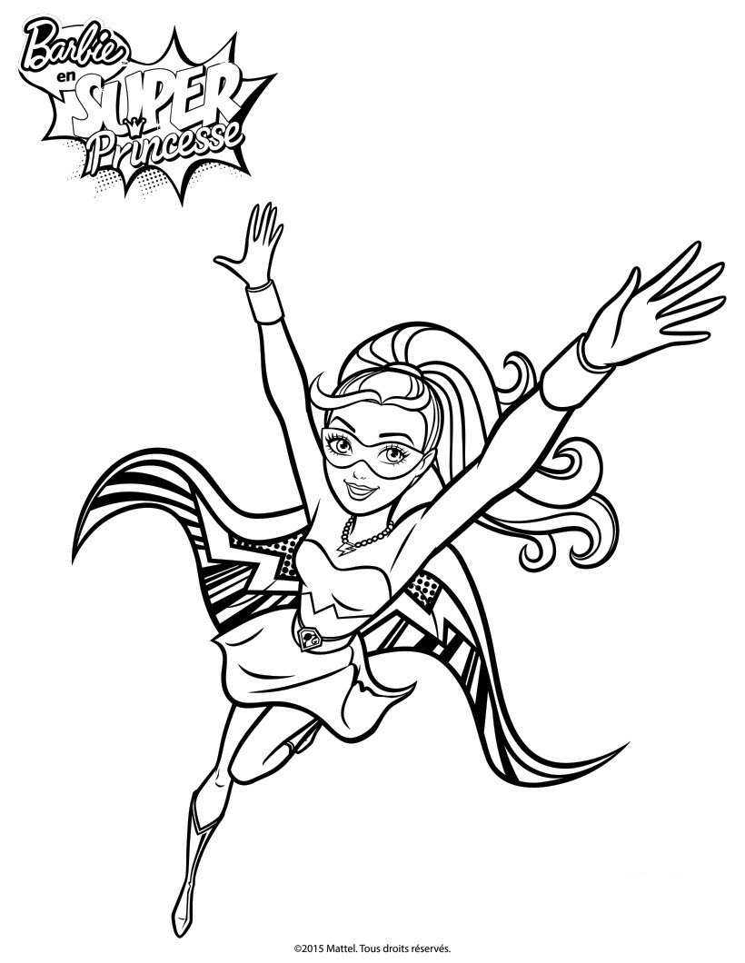 Coloriage Barbie Princesse Kara Super Princesse - Barbie à imprimer