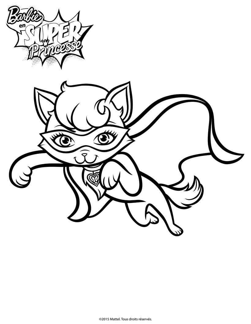 Coloriage Barbie Princesse Parker En Super Héros - Barbie à imprimer