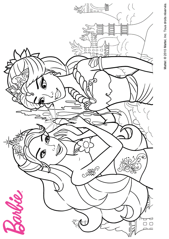 Coloriage Barbie Sirène Dans Le Royaume De La Mer - Barbie sirène à imprimer