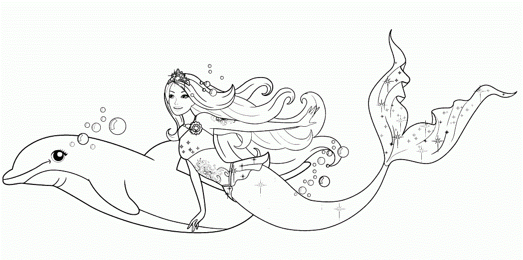 Coloriage Barbie Sirène Et Le Grand Dauphin - Barbie sirène à imprimer