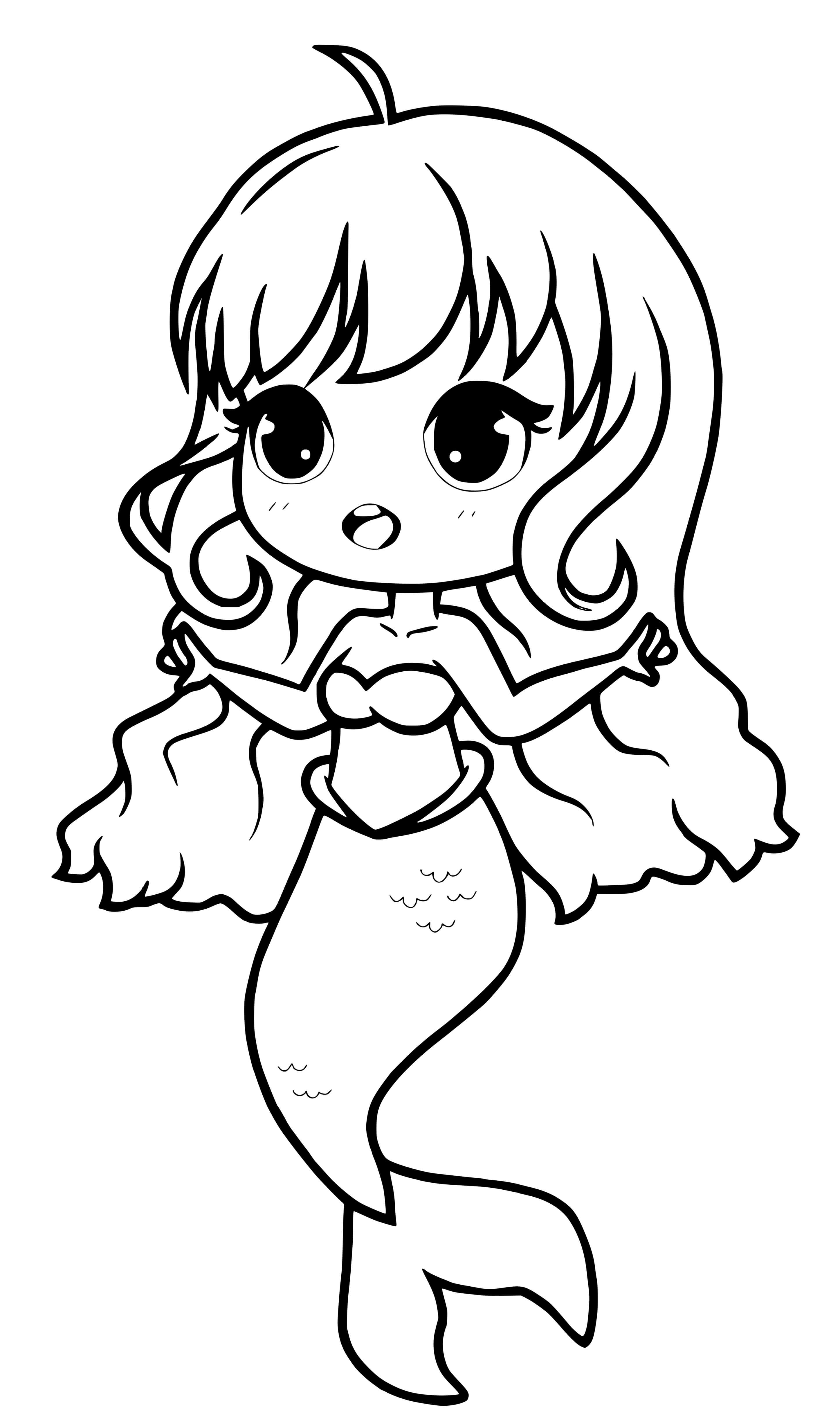 Coloriage Barbie Sirène Mi Poisson Mi Femme - Sirène à imprimer
