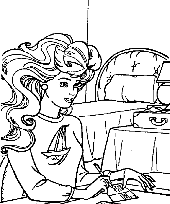 Coloriage Barbie Sur Ordinateur - Barbie à imprimer