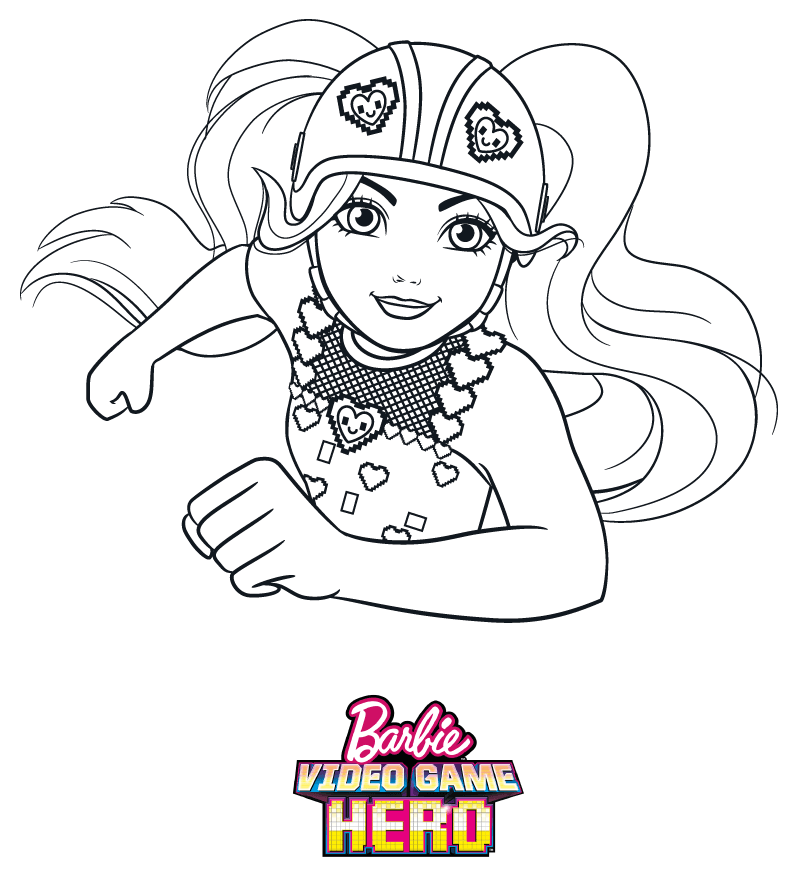 Coloriage Barbie Video Game Hero - Barbie à imprimer