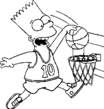 Coloriage Bart Simpson Joue Au Basketball - Simpson à imprimer