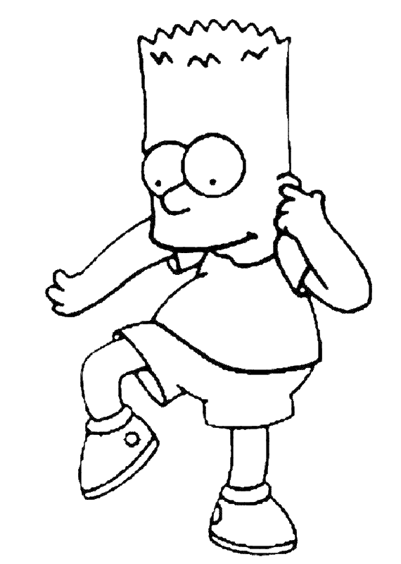 Coloriage Bart Danse - Simpson à imprimer