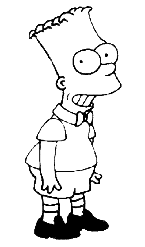 Coloriage Bart En Enfant Modèle - Simpson à imprimer