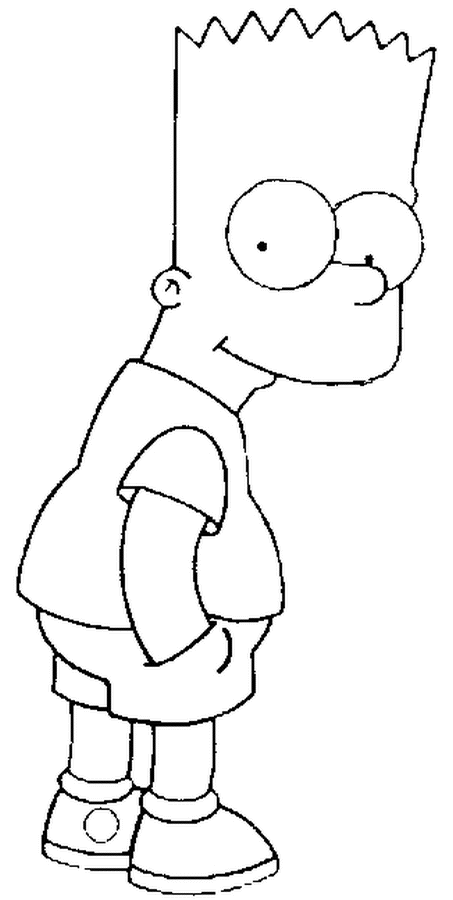 Coloriage Bart Les Mains Dans Les Poches - Simpson à imprimer