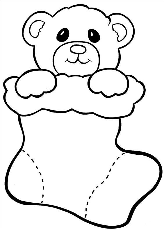 Coloriage Bas Chaussette De Noël - Noël à imprimer
