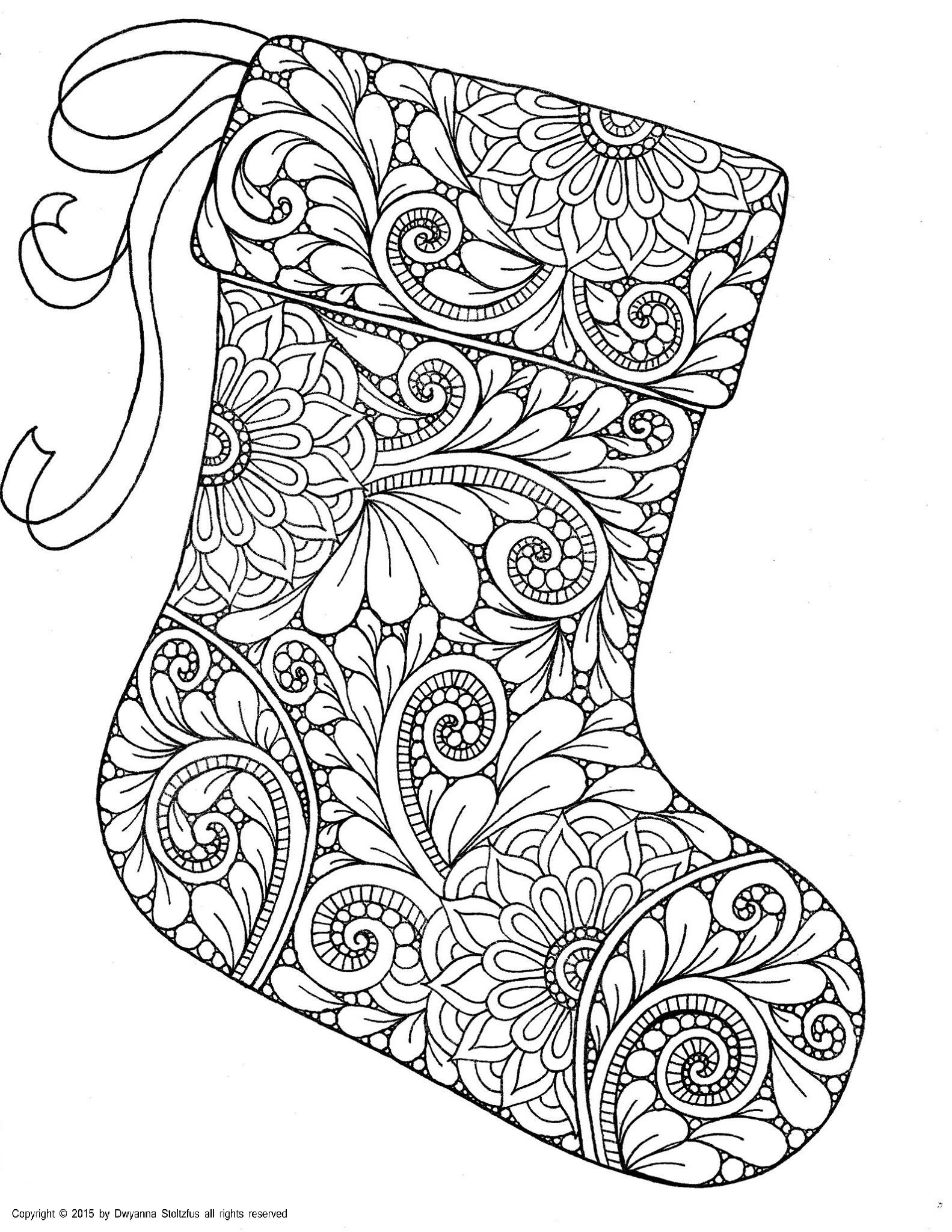 Coloriage Bas De Noël Adulte - Mandala de Noël à imprimer