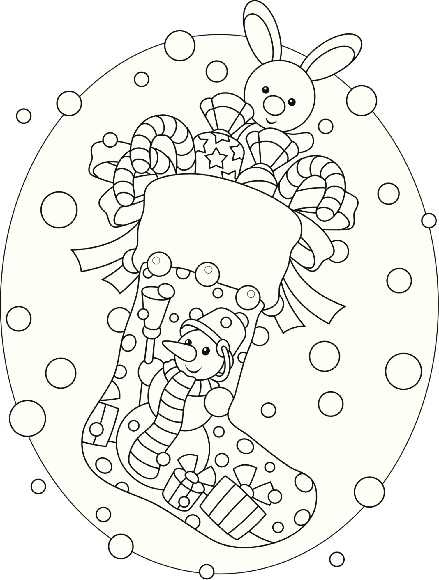 Coloriage Bas De Noël Facile - Noël à imprimer