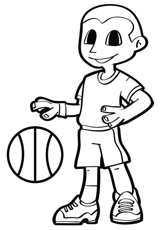 Coloriage Basket Garçon Sportif - Garçon à imprimer