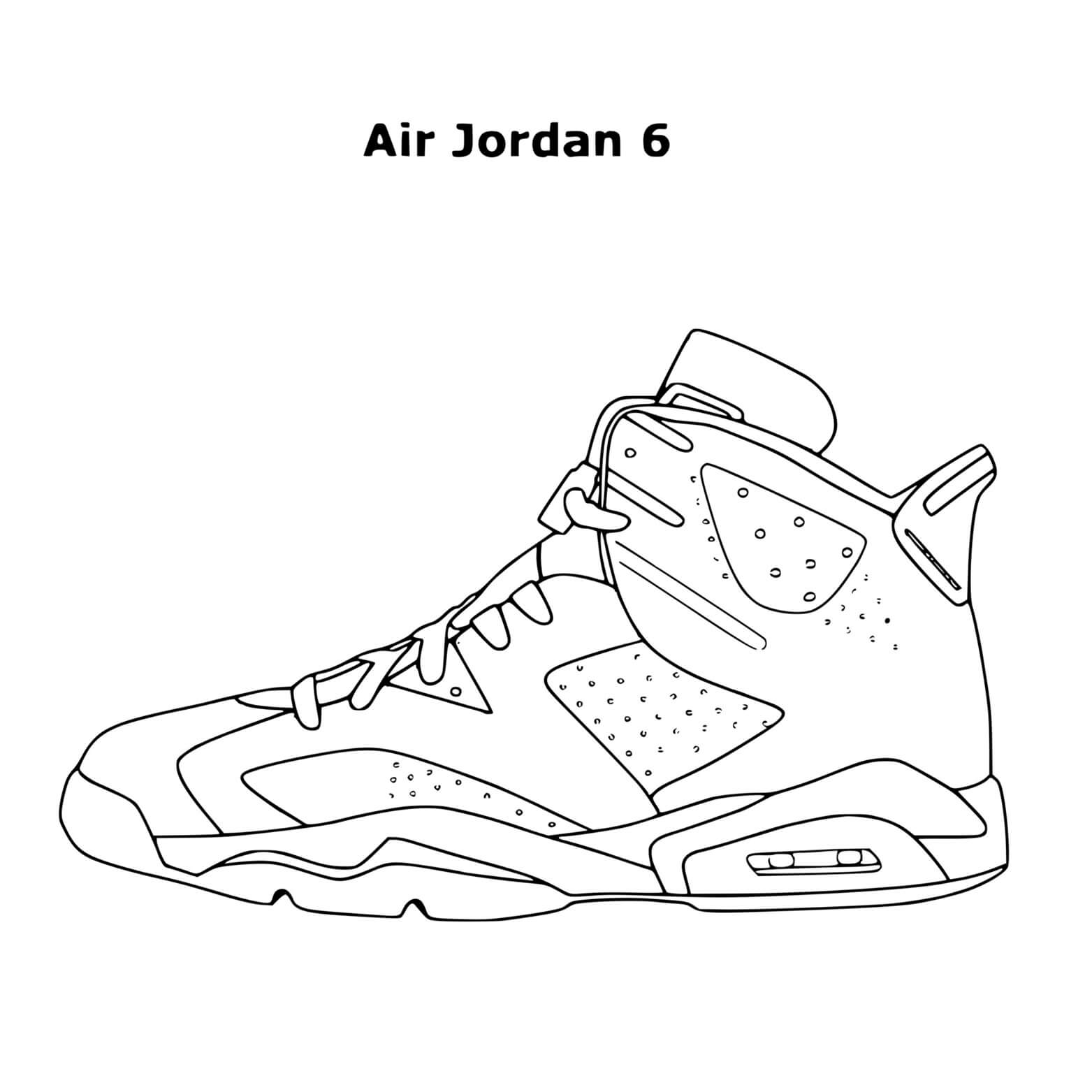 Coloriage Basket Jordan Air 6 aux détails sportifs - Basket à imprimer