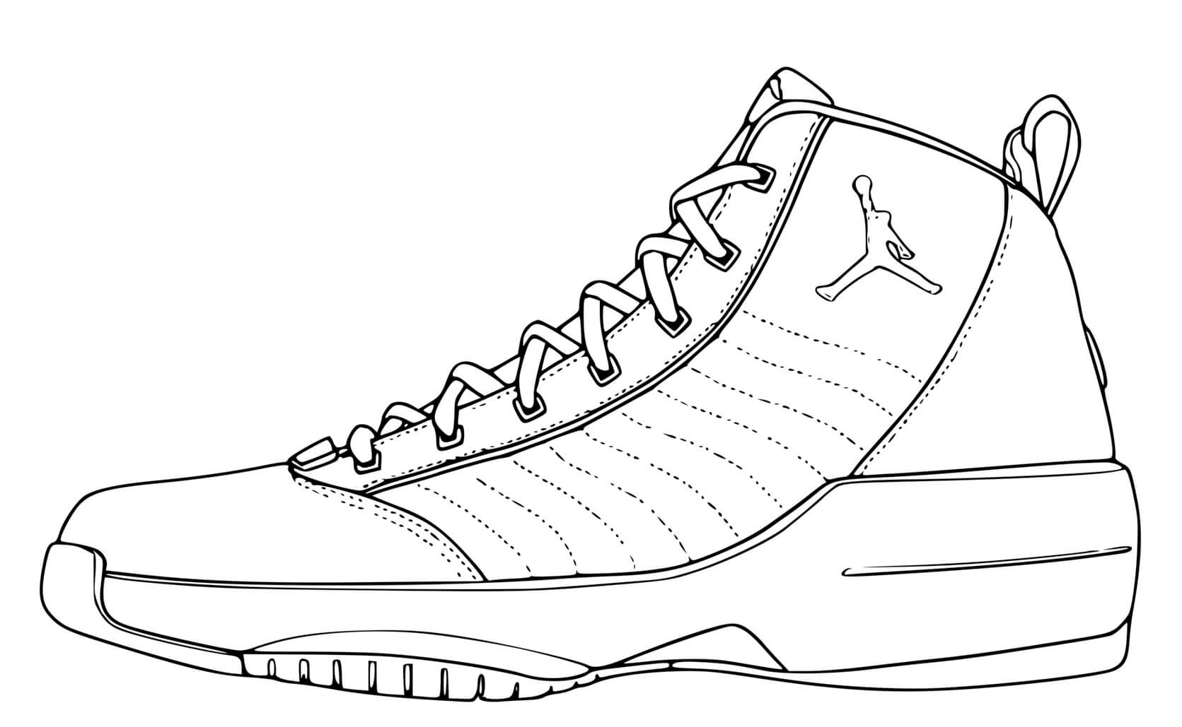 Coloriage Basket Jordan Nba - Basket à imprimer