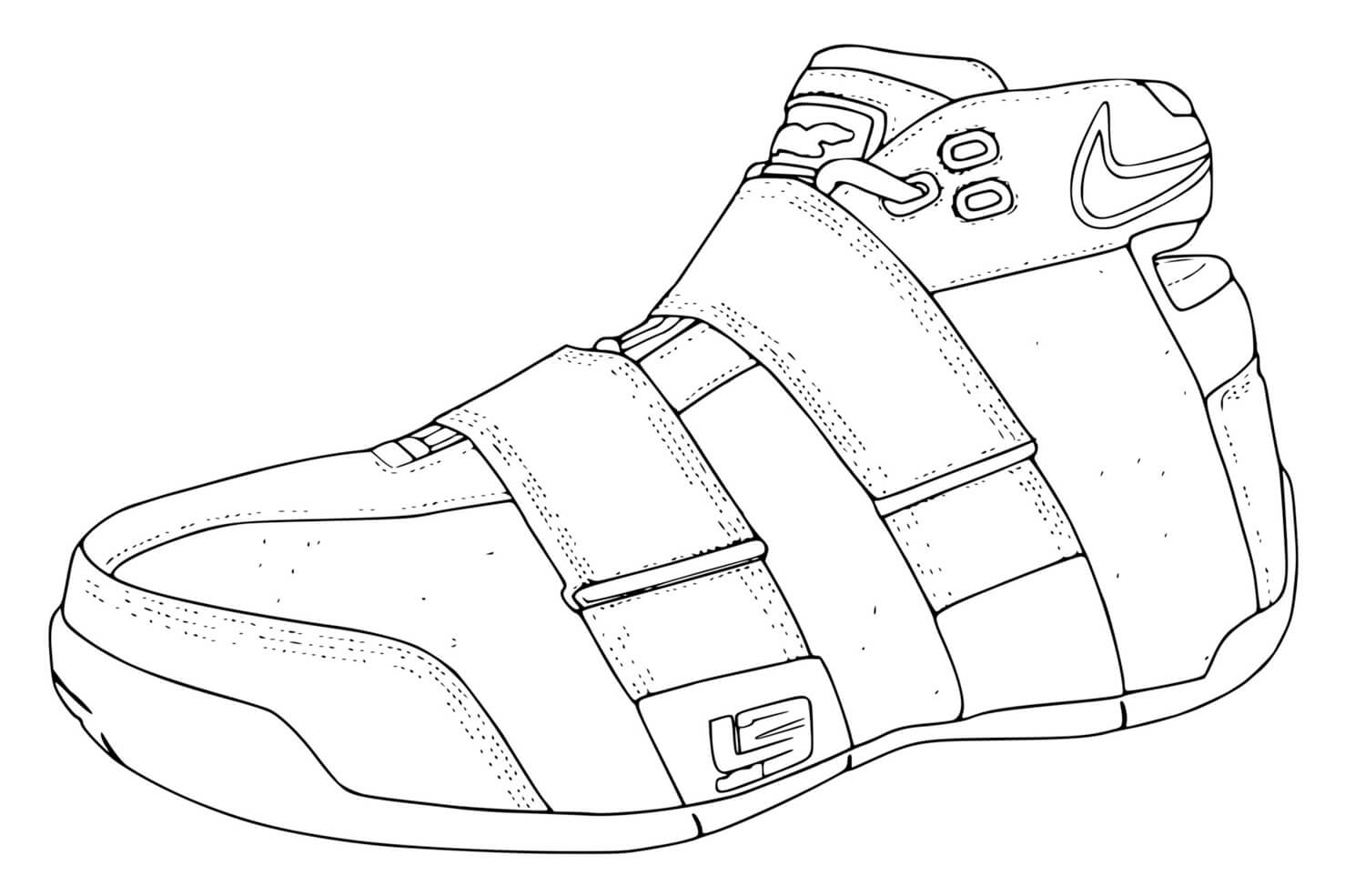 Coloriage Basket Nba Chaussure - Basket à imprimer