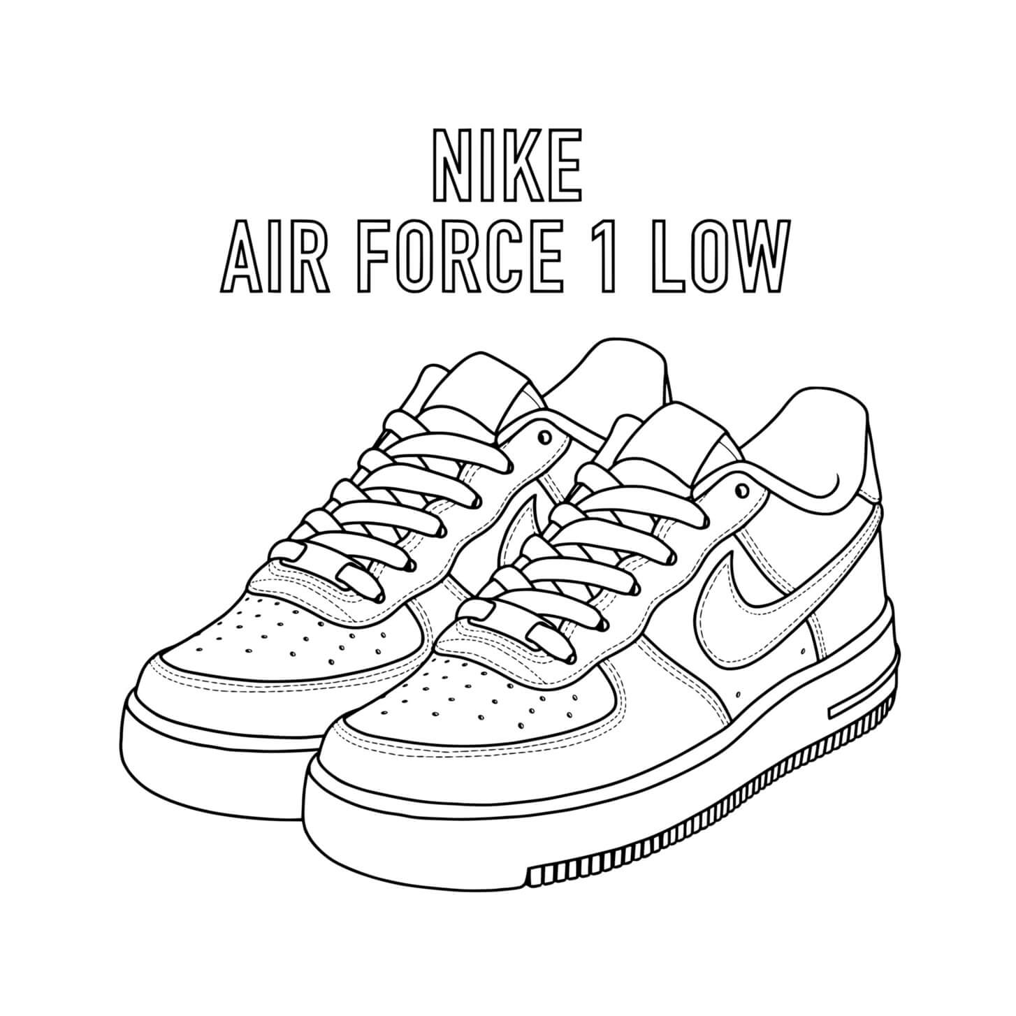 Coloriage Basket Nike Air Force 1 Low - Basket à imprimer