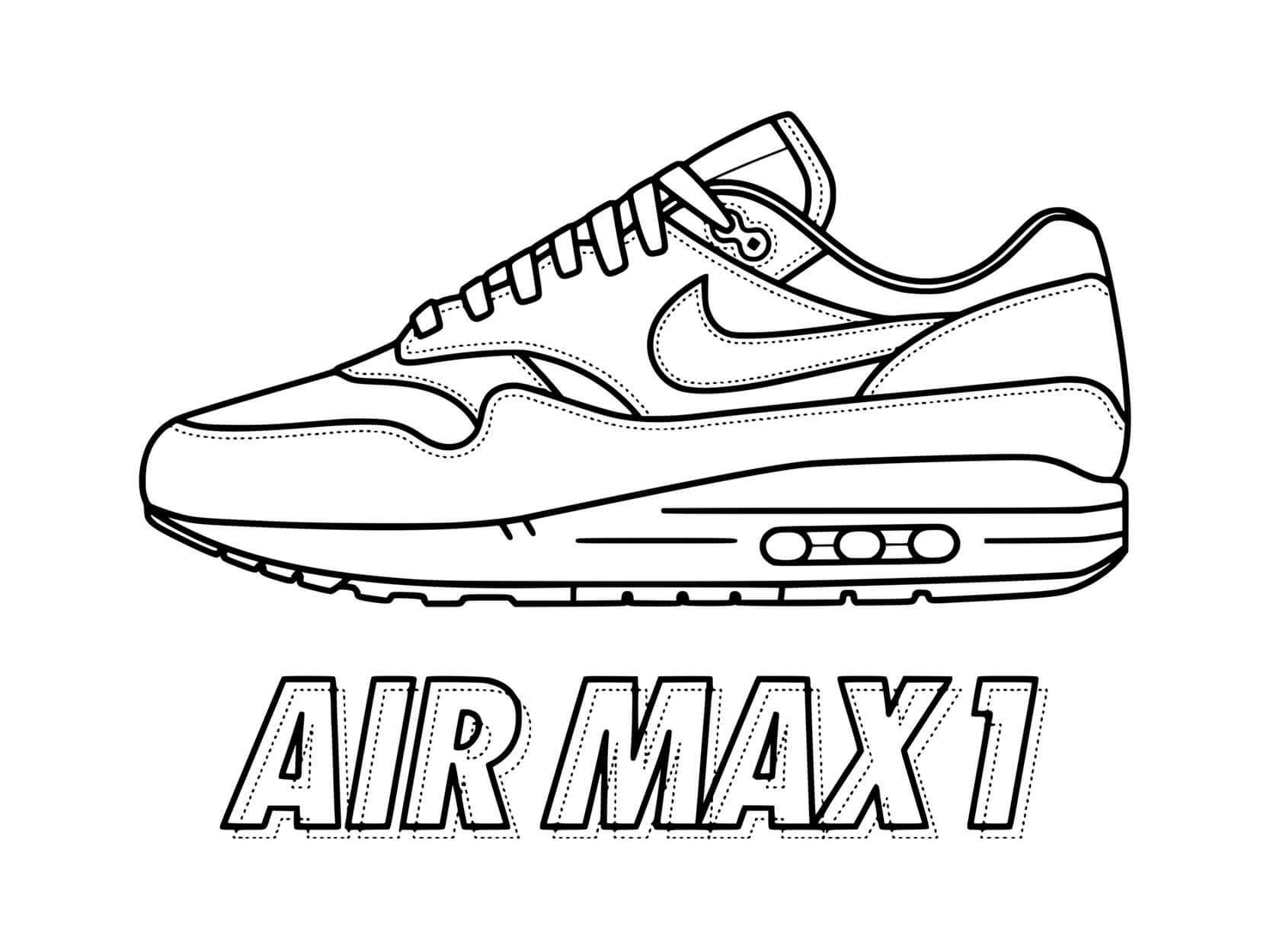 Coloriage Nike Air Max 1 classique - Basket à imprimer