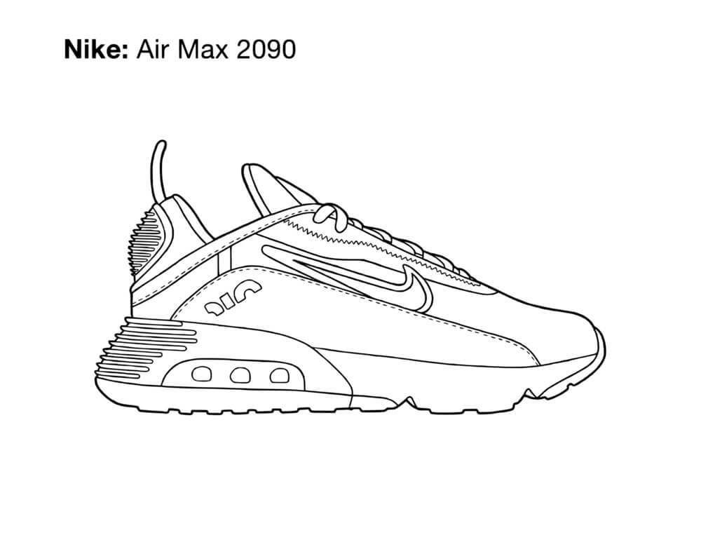 Coloriage Nike Air Max 2090 futuriste - Basket à imprimer
