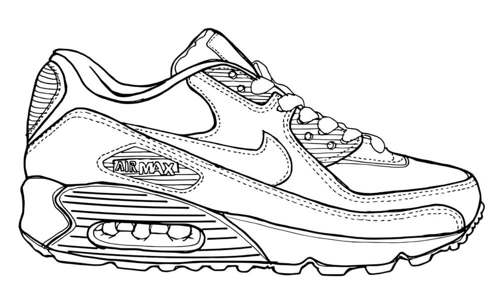 Coloriage Basket Nike Air Max Classique - Basket à imprimer