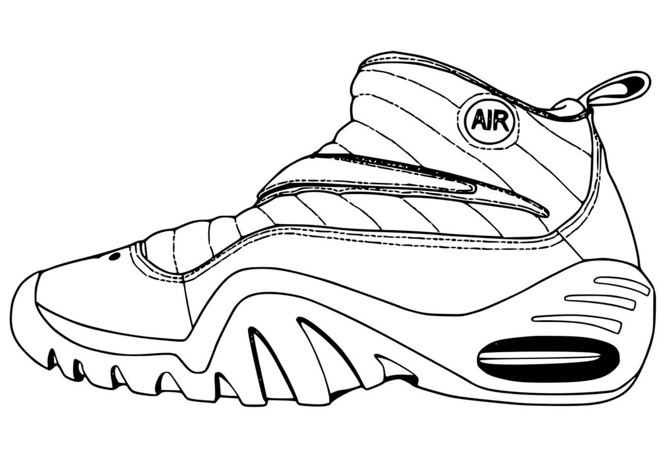 Coloriage Basket Nike Air Nba - Basket à imprimer