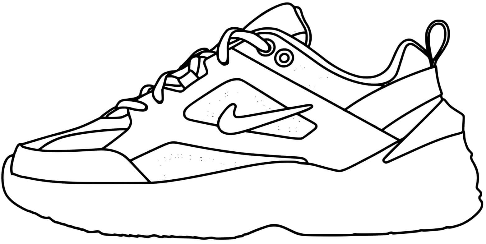 Coloriage Basket Nike Chaussure Mode - Basket à imprimer