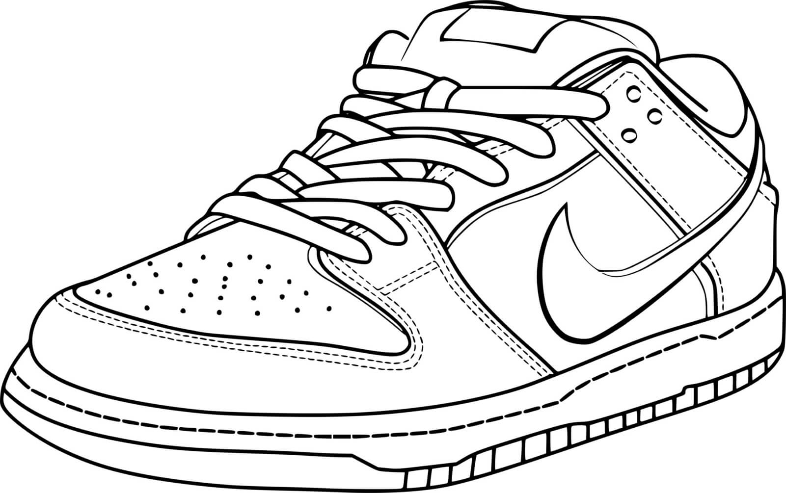 Coloriage Basket Nike Chaussure - Basket à imprimer