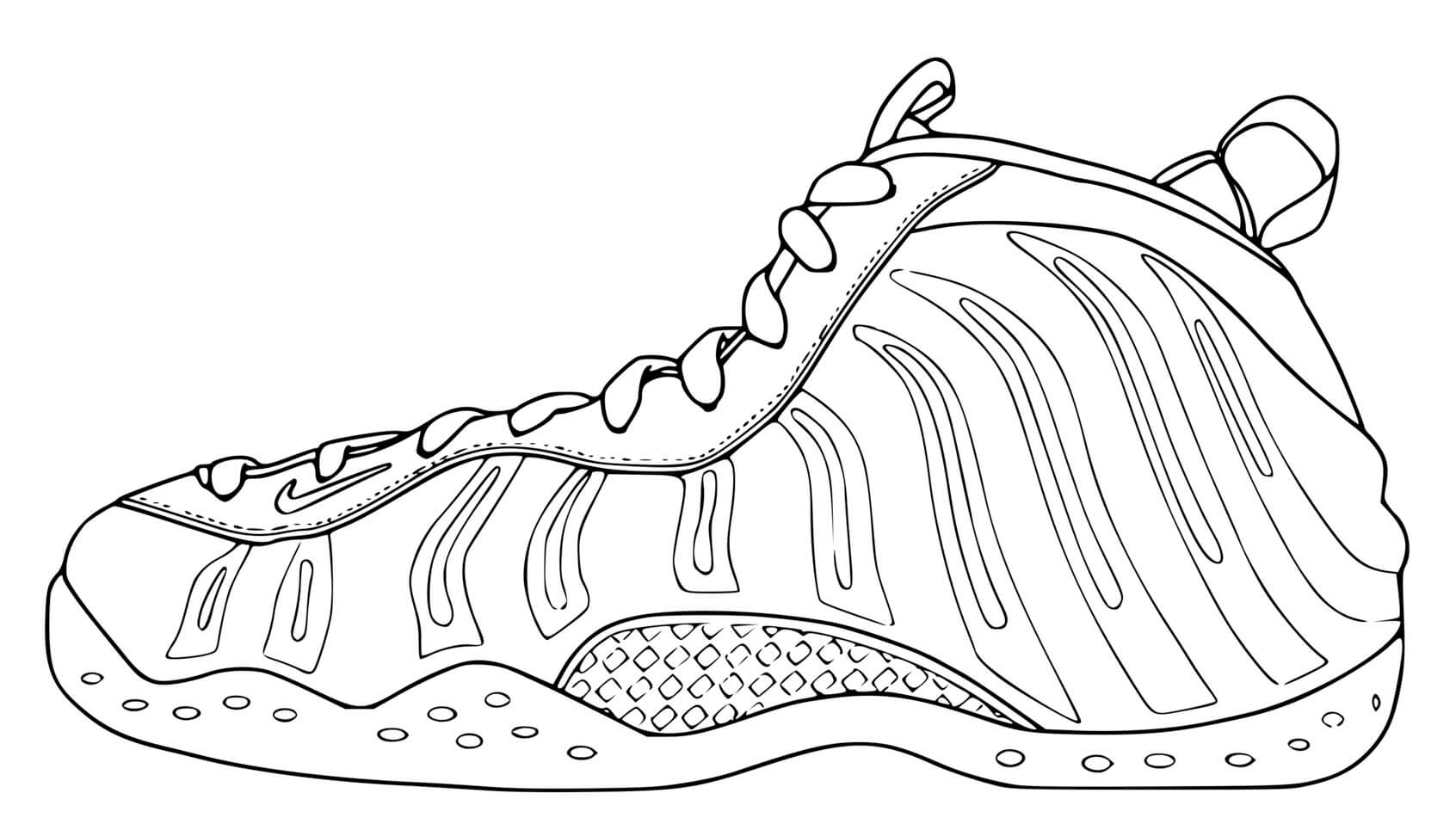 Coloriage Basket Nike Facile - Basket à imprimer