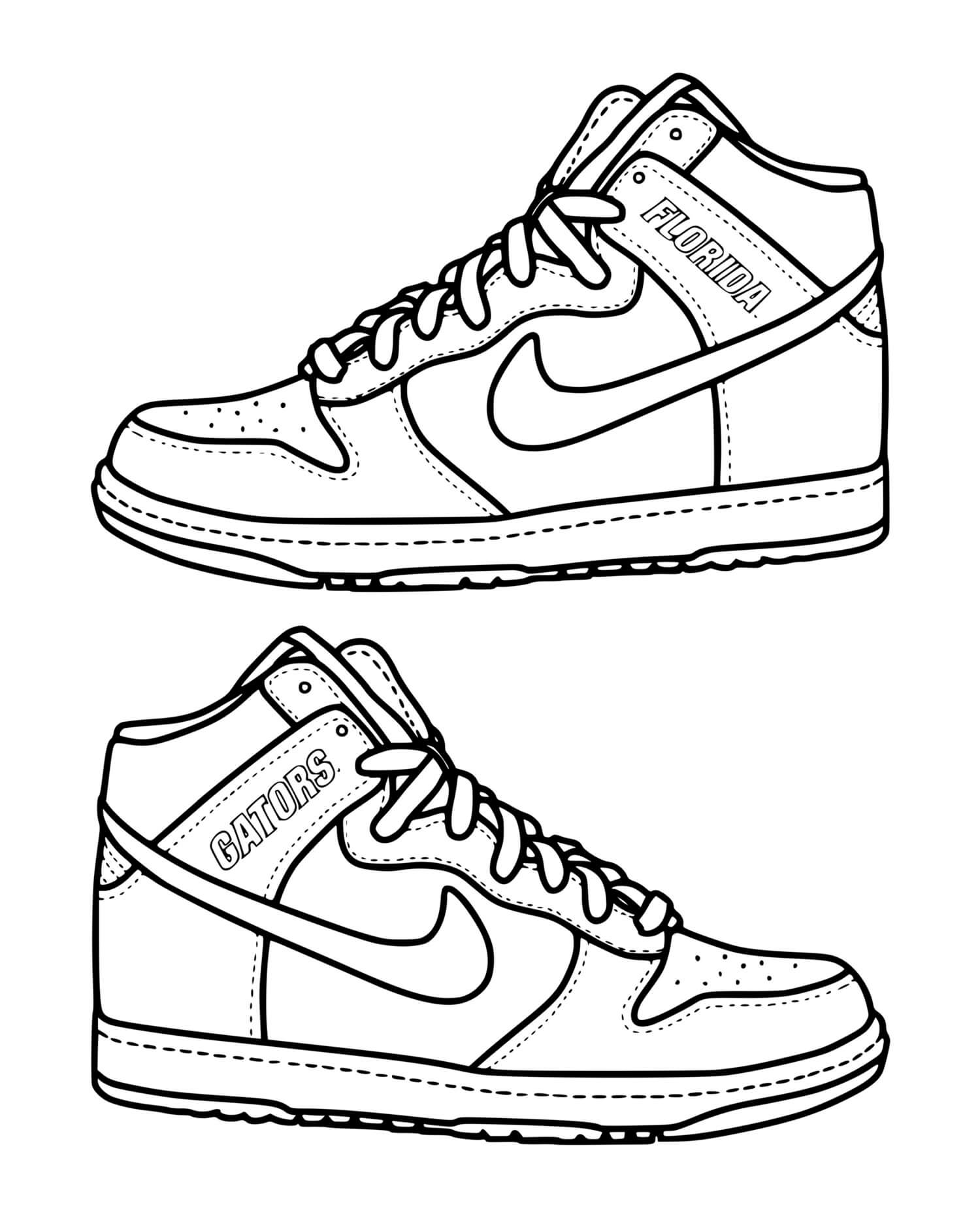 Coloriage Basket Nike Nba Florida Cators - Basket à imprimer