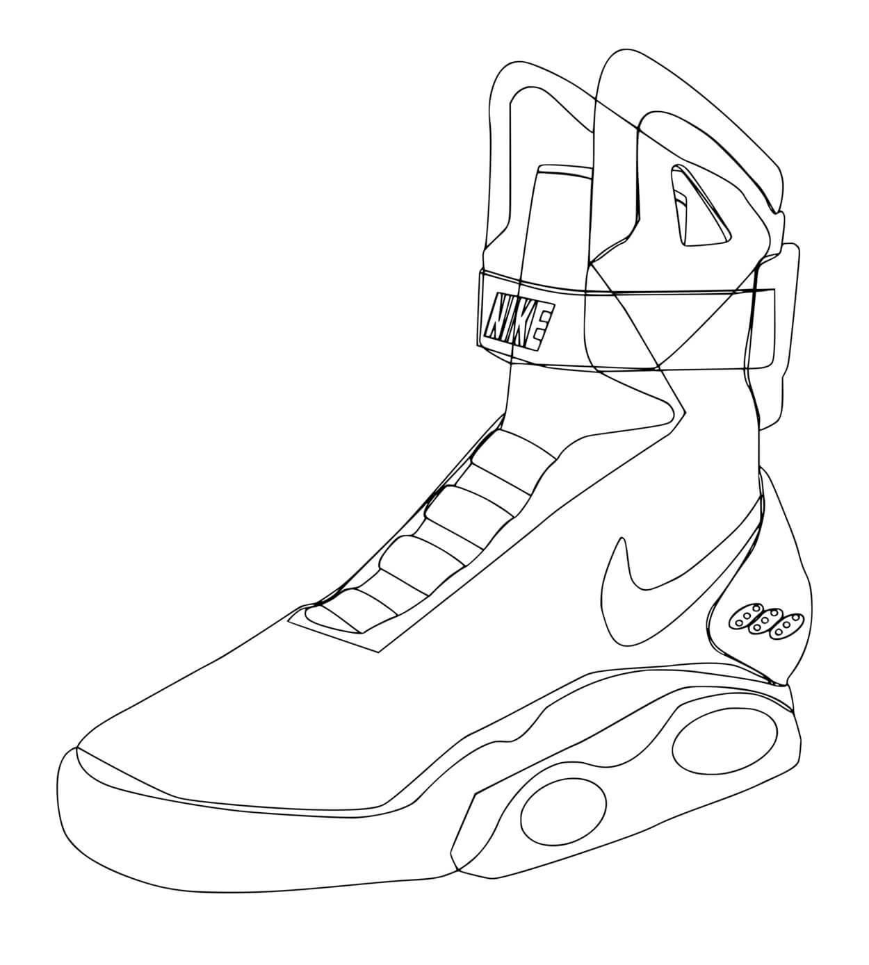 Coloriage Basket Nike Nba Futur - Basket à imprimer